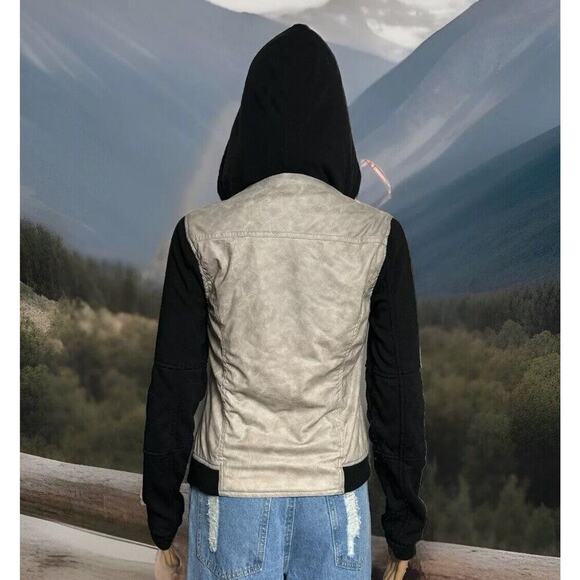 -JACKET BKE Outerwear Jacket Size small Cream And Black - Picture 2 of 5